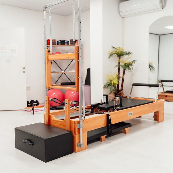 Minimalist fitness studio interior